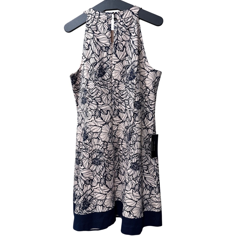 The Limited Floral Fit & Flare Dress Size 16 Pink Navy Sleeveless Pockets NWT - Picture 7 of 13